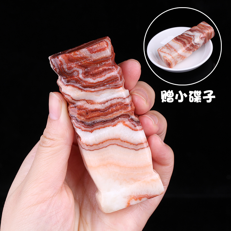 天然猪肉石原石五花肉景石观赏石奇石装饰品手把件男士把玩手握
