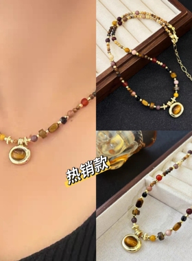 丽银饰品串珠小众项链女2025新款吊坠高级感轻奢锁骨链颈链配饰女