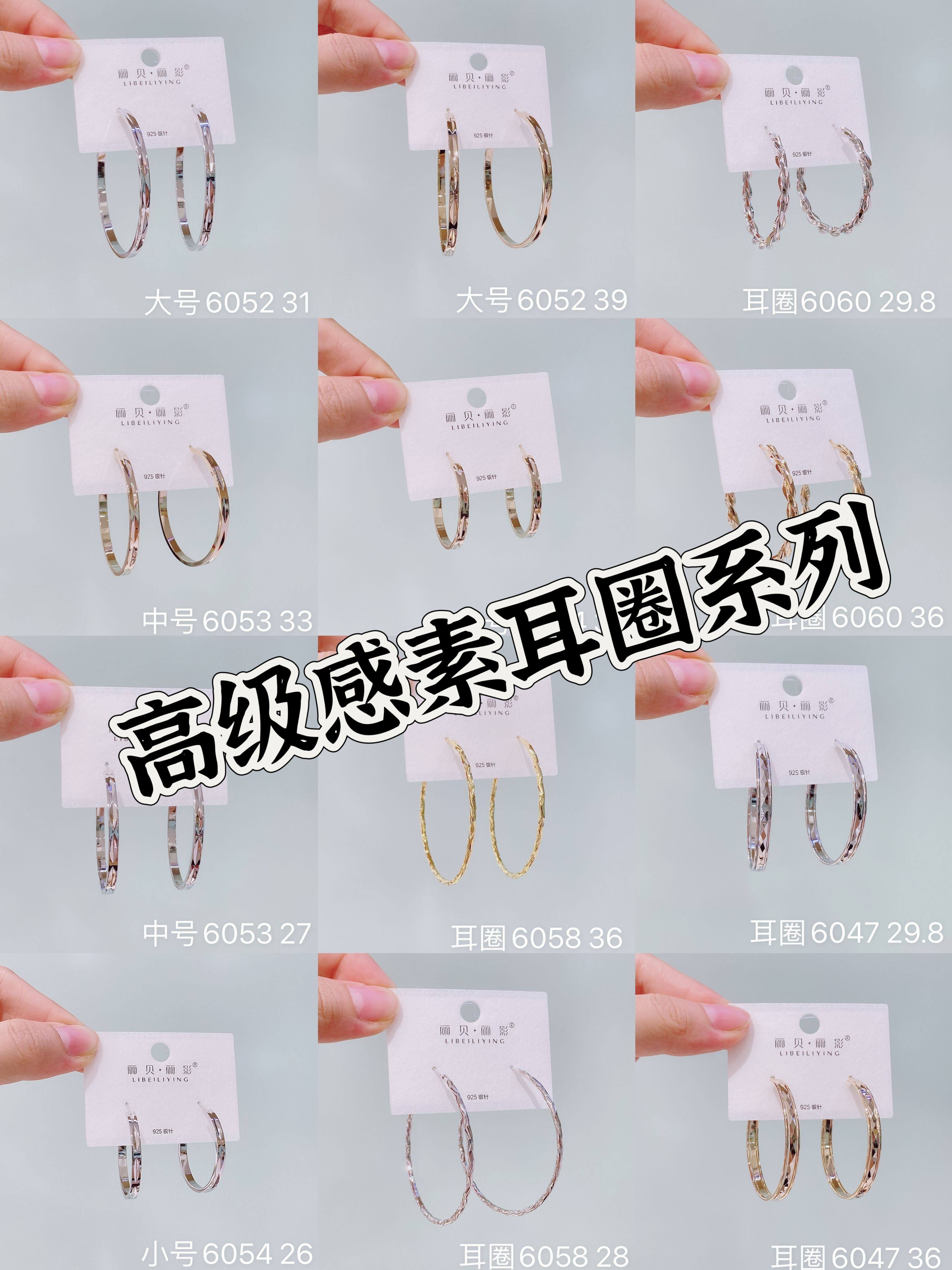 丽银丽贝丽影独特金属耳女耳环2024新款爆款秋冬高级感圈圈耳饰