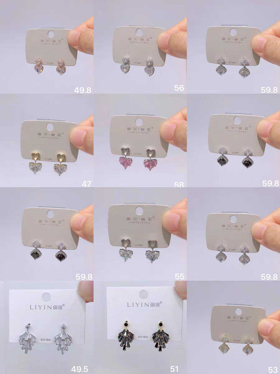 丽贝丽影S925银针简悦冷淡风微镶锆石桃心小巧气质高级耳饰