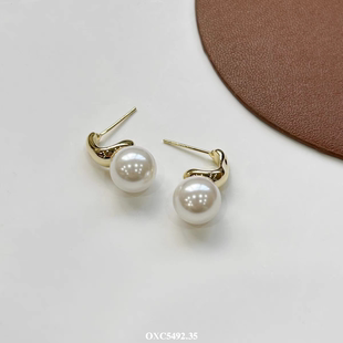 丽银饰品丽贝丽影新款s925银针气质时尚轻奢高级感冷淡风珍珠耳环