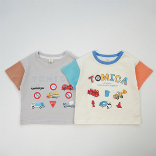 tomica男童短袖T恤夏季新款女童上衣夏装宝宝衣服儿童夏款童装潮