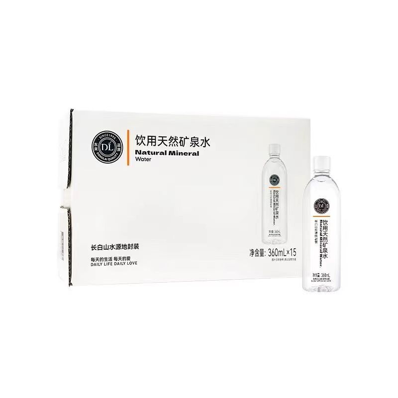 《2箱 》正品 胖东来饮用天然矿泉水 360ml长白山水源地15瓶/箱图片