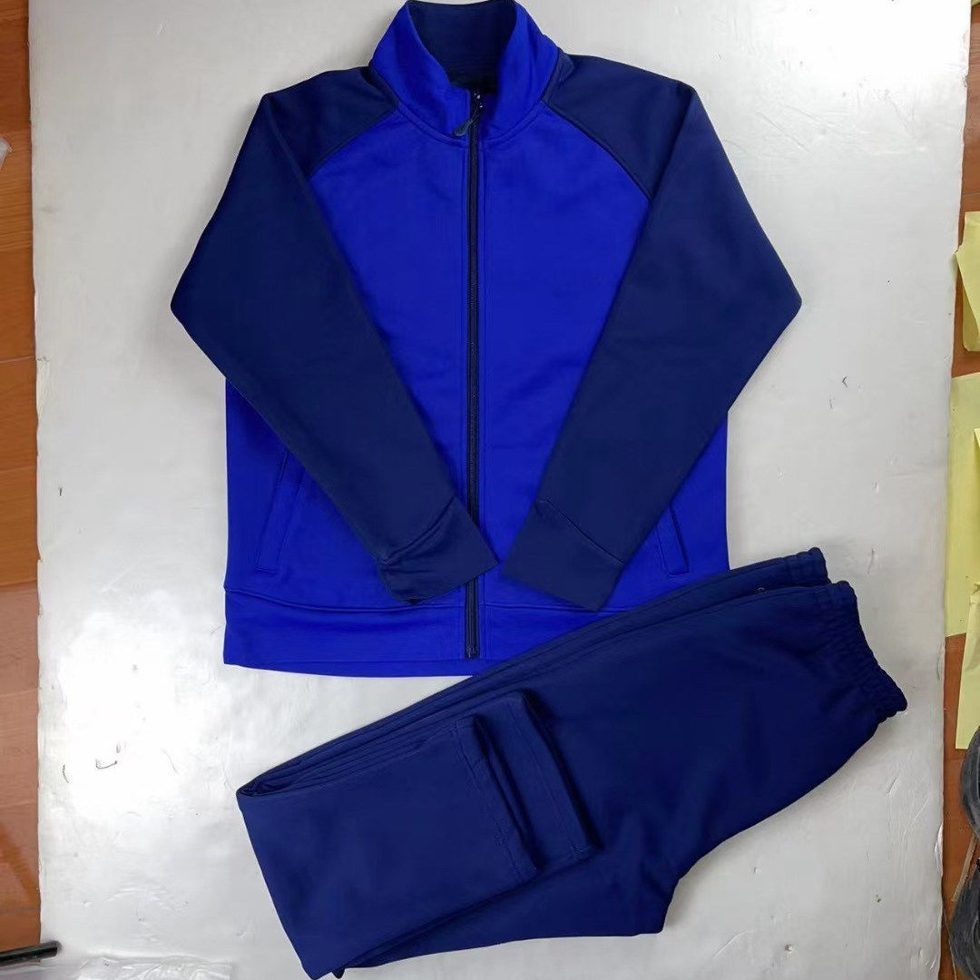 新款蓝色春秋长袖长裤体能服运动服男冬季加绒加厚保暖体能服