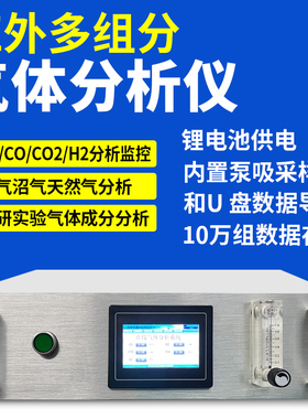 红外多组分气体分析仪一氧化碳CO氧气O2氢气分析仪检测仪实验室用