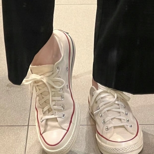 新款帆布鞋1970S男女经典款高低帮黑色芭比粉鞋休闲百搭莆田