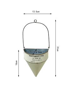 日系zakka铁皮锥形悬挂壁挂小花盆花器花园阳台装 饰品杂货有孔