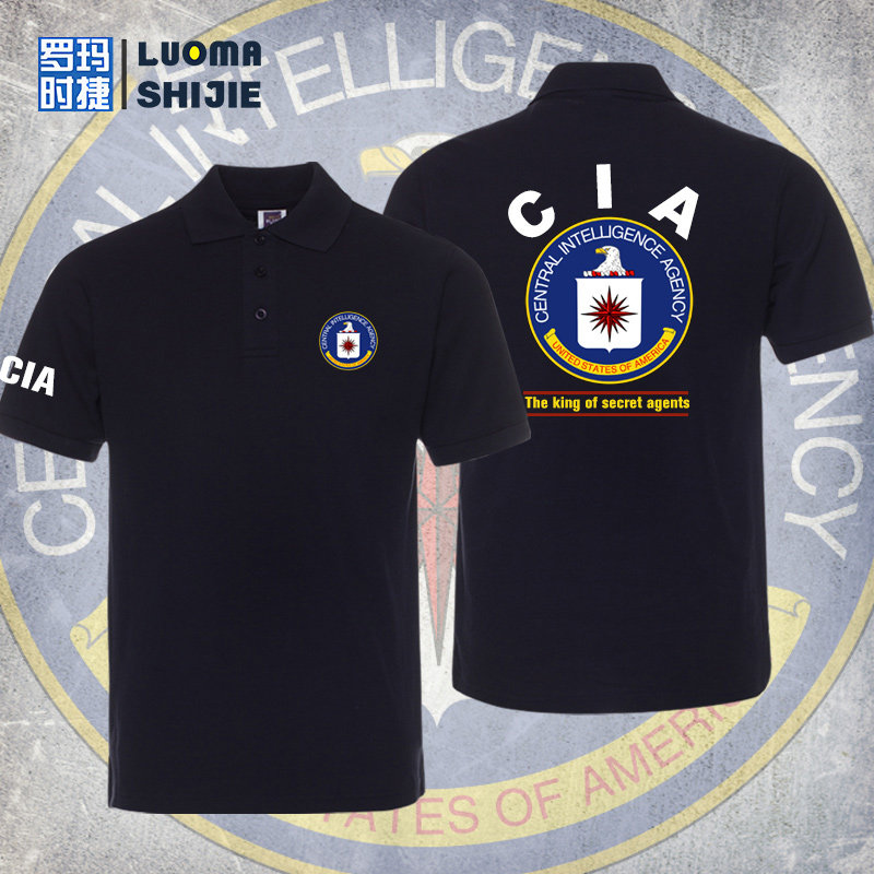 美国中央情报局cia特工探员电影周边翻领polo衫男女纯棉休闲短袖