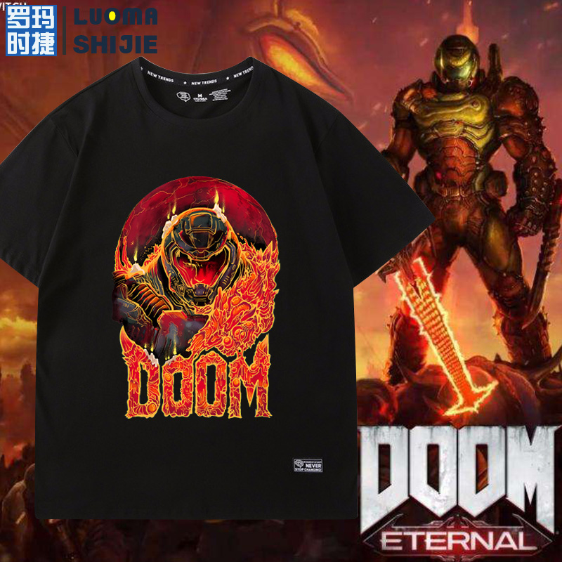 短袖t恤男潮ins 宽松 毁灭战士永恒 Doom Eternal 游戏周边T恤男 男装 T恤 原图主图