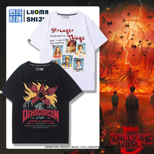 Stranger 男女学生秋冬加绒百搭衣服 Things怪奇物语魔王周边短袖