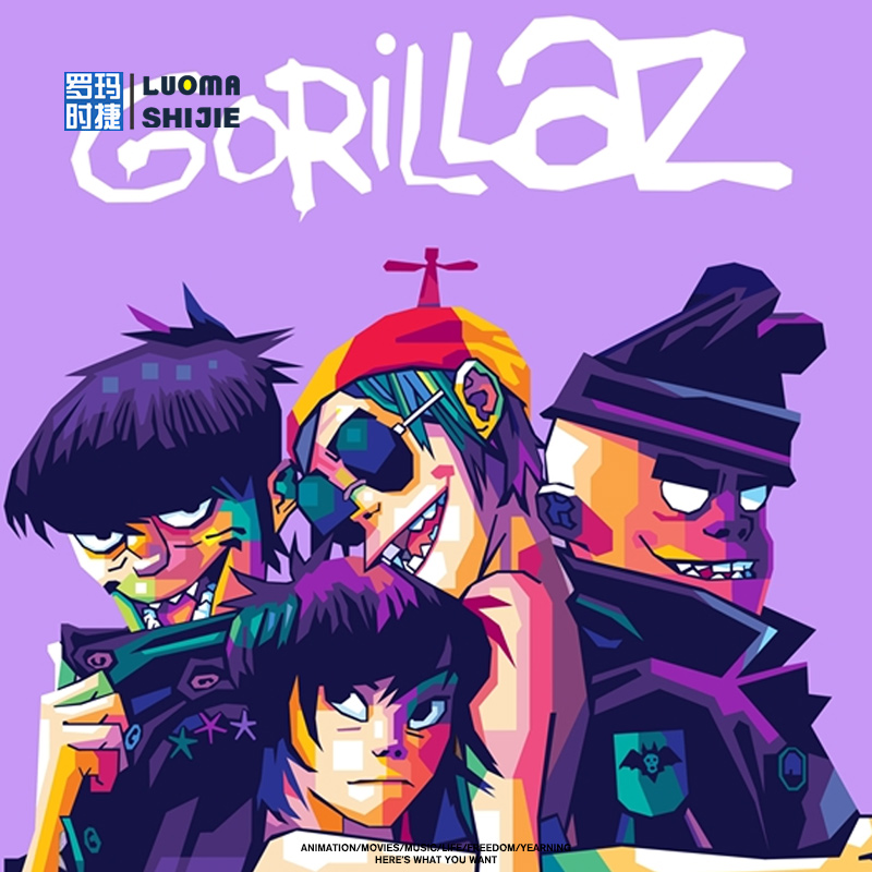 街头霸王Gorillaz乐队联名周边圆领卫衣男女秋冬日系加绒百搭衣服