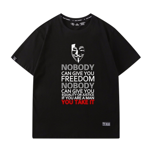 DC电影V字仇杀队男短袖t恤潮流网红 怪客V字别动队男t恤短袖纯棉