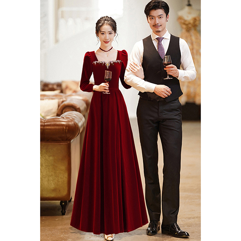  Bring drilling wine red long -sleeved long HLD1007+XL -Note: Please consult the customer service first   + $8.17 