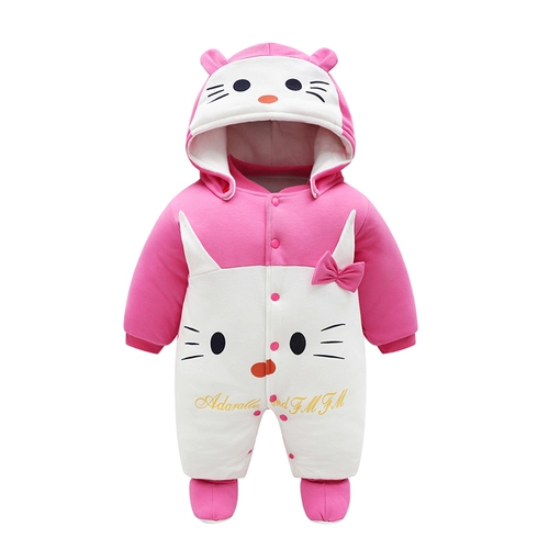 Детский пуховик для новорожденных подходит для мужчин и женщин, зимний утепленный комплект для девочек для выхода на улицу, 0-1 лет