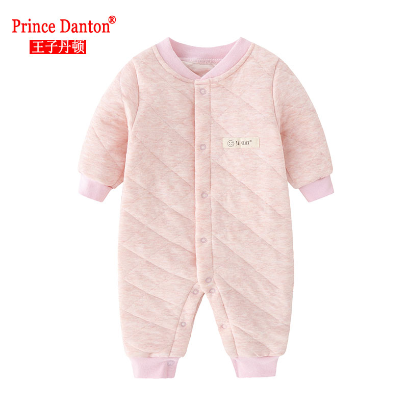 新生儿秋冬夹棉6-9个月1岁睡衣