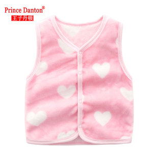 0-6个月新生女婴儿秋冬款马甲加绒加厚马夹坎肩内外穿宝宝背心女