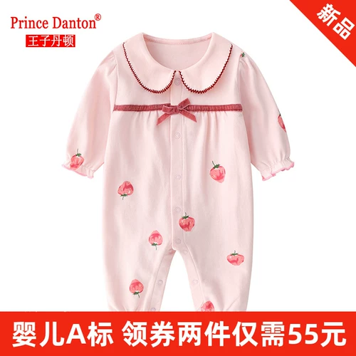 Летний детский хлопковый комбинезон для новорожденных, розовое боди