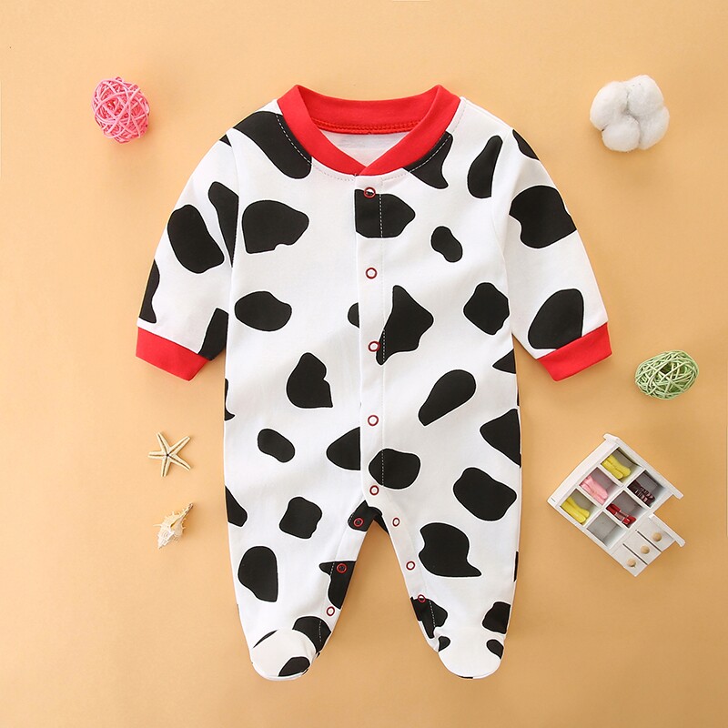 男女宝宝婴儿长袖哈衣连体衣春秋季连脚裤睡衣包脚纯棉外出爬服