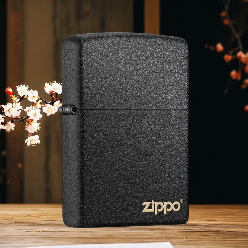 zippo打火机正版236黑裂漆外壳芝宝煤油刻字原装正品zipoo防风男