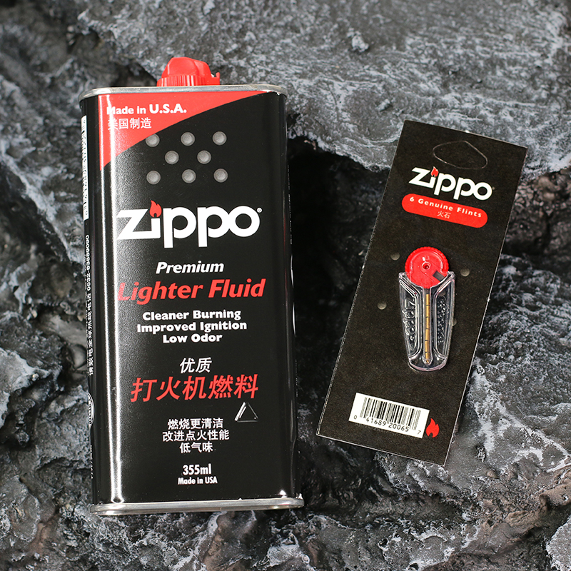 zippo打火机燃油355ml 煤油正品火石粒套餐美国原装正版zppo配件