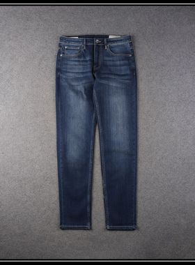 意大利山羊绒之王 男士 弹力牛仔布料 中腰 蓝色小直角五袋牛仔裤