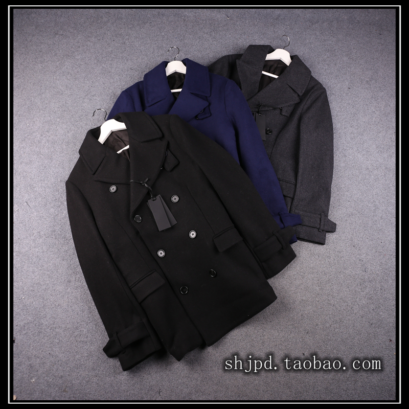 杰出品质 男士秋冬季 高档羊绒混纺 商务款 双排扣中长款风衣大衣