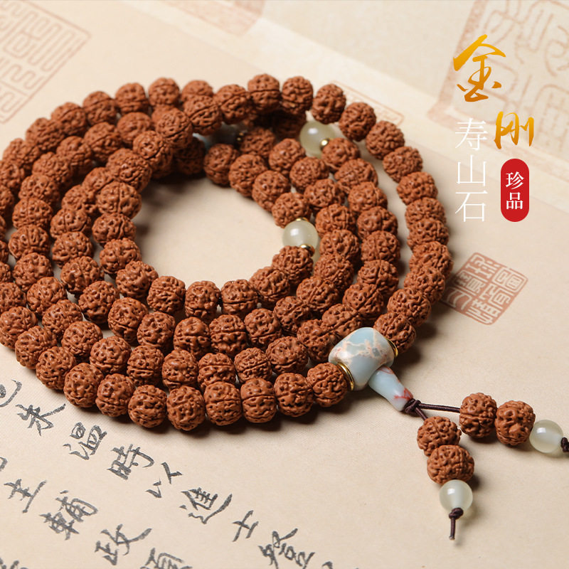金刚菩提毕业级蜂窝小金刚籽108粒6男女手串链红皮高密上色快