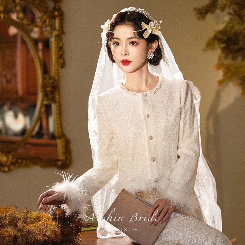 艾诗霓《温槿》新中式领证敬酒订婚礼服新娘复古出阁小个子套装冬