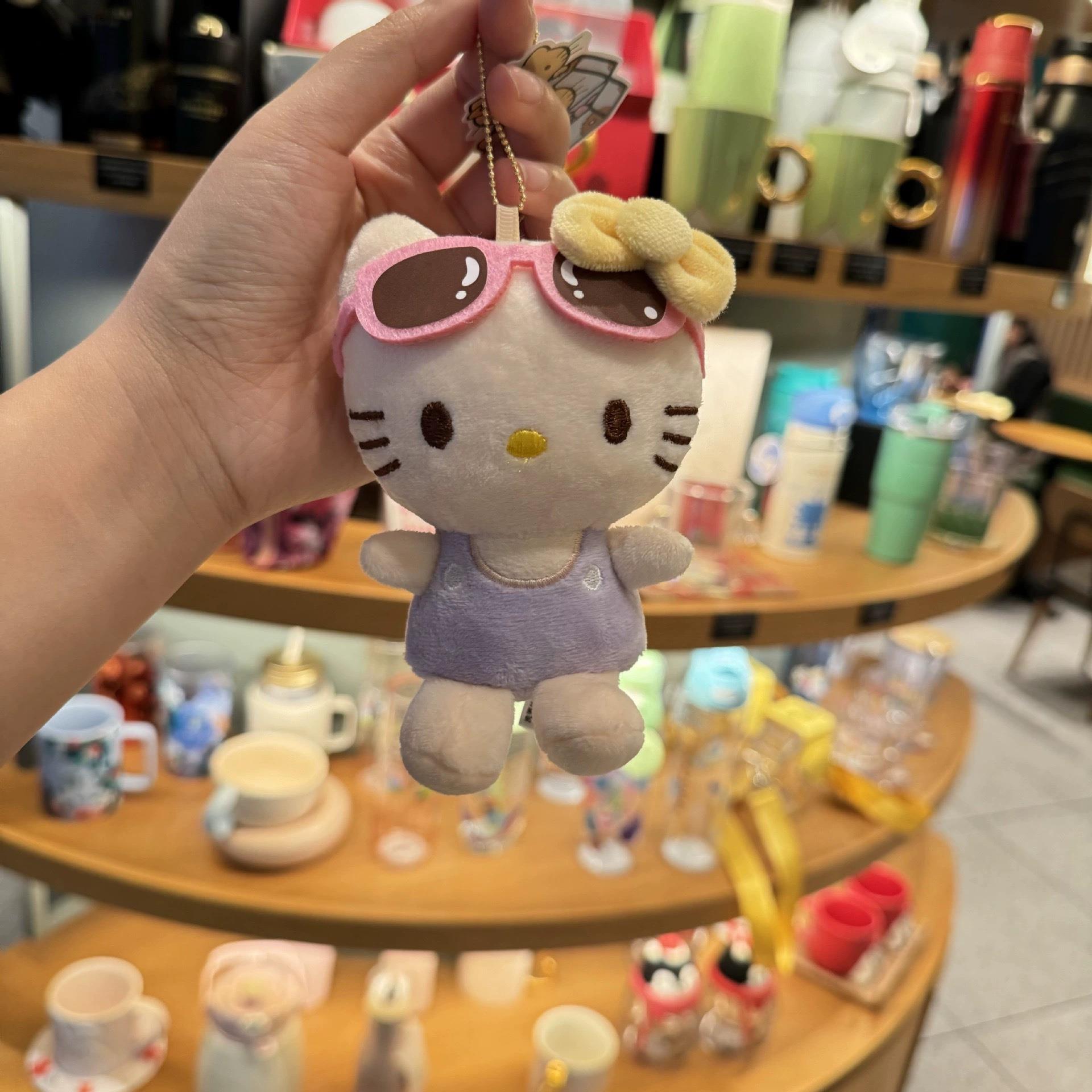 可爱小卷毛Kitty毛绒公仔挂件卡通kt猫玩偶书包挂饰钥匙扣礼物