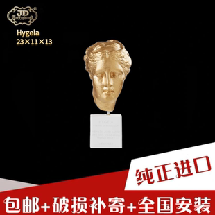 现货希腊工厂原装进口黑色金色宝蓝色手工陶土海吉亚健康女神雕塑