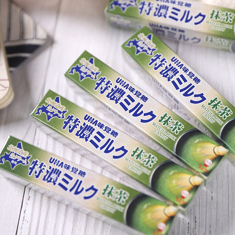 日本进口零食 uha悠哈味觉糖特浓抹茶牛奶糖果香醇奶糖37克(47克)