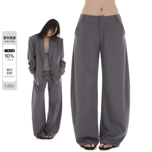 好版 2025秋季 型 女通勤休闲长裤 新 收敛柔软廓形弯刀西裤 itsdinn