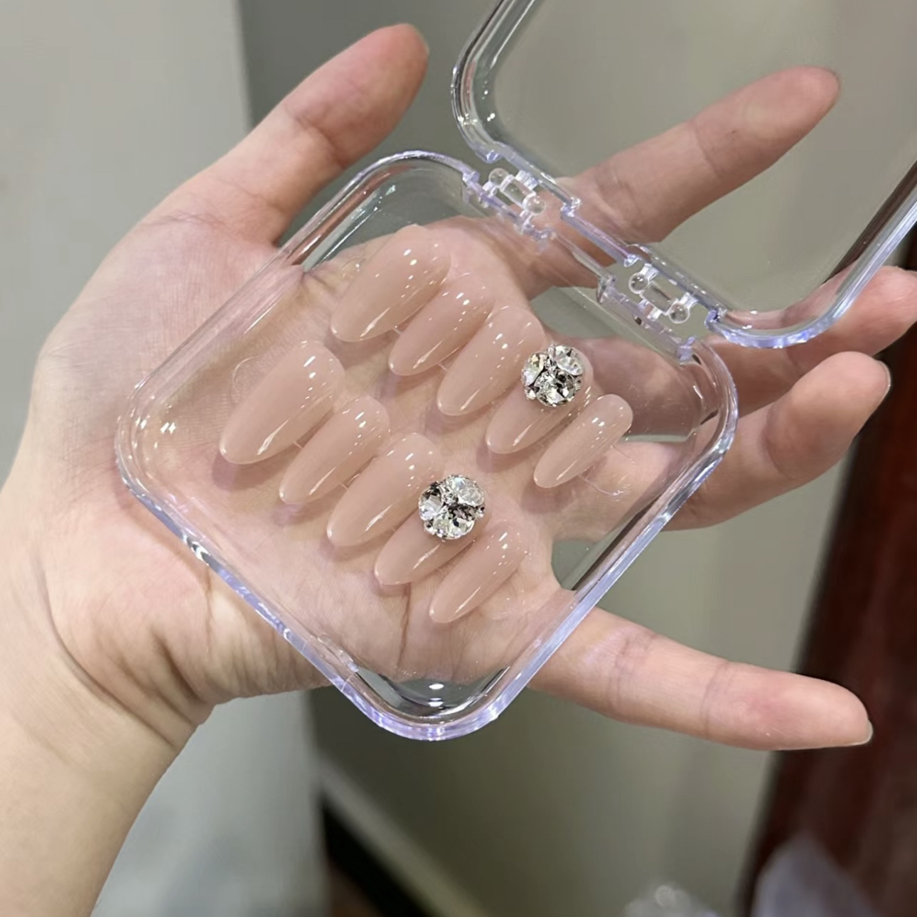 金金酱纯欲裸色气质款美甲简约温柔款手工穿戴甲