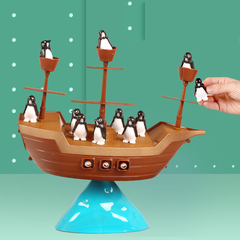儿童拯救平衡企鹅海盗船玩具敲冰块破冰台小企鹅亲子互动游戏抖音