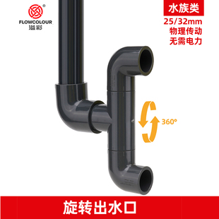 鱼缸无动力旋转出水口 造浪乱流出水 珊瑚海缸水流旋转可调节溢彩