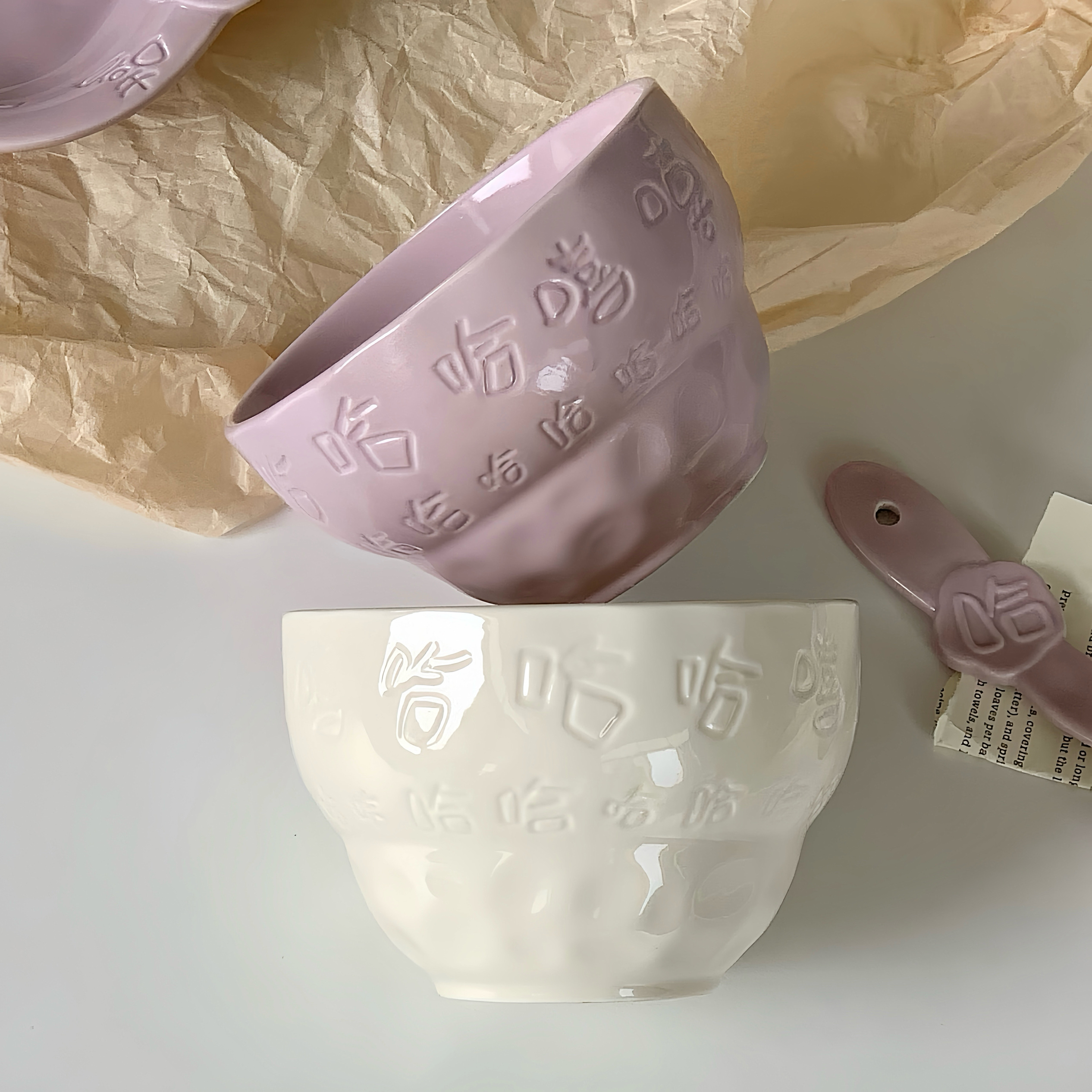 2025新款可爱陶瓷碗碟套装家用高颜值餐具碗盘子菜盘子饭碗汤碗