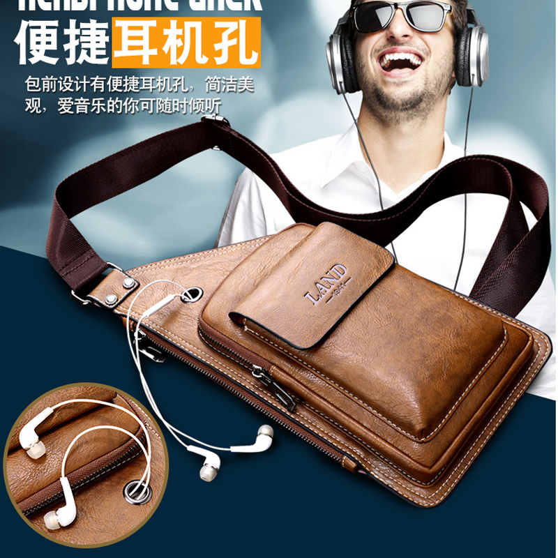 New mens chest bag mens bag backpack leisure One Shoulder Messenger Bag youth mens bag mens trendy brand messenger bag