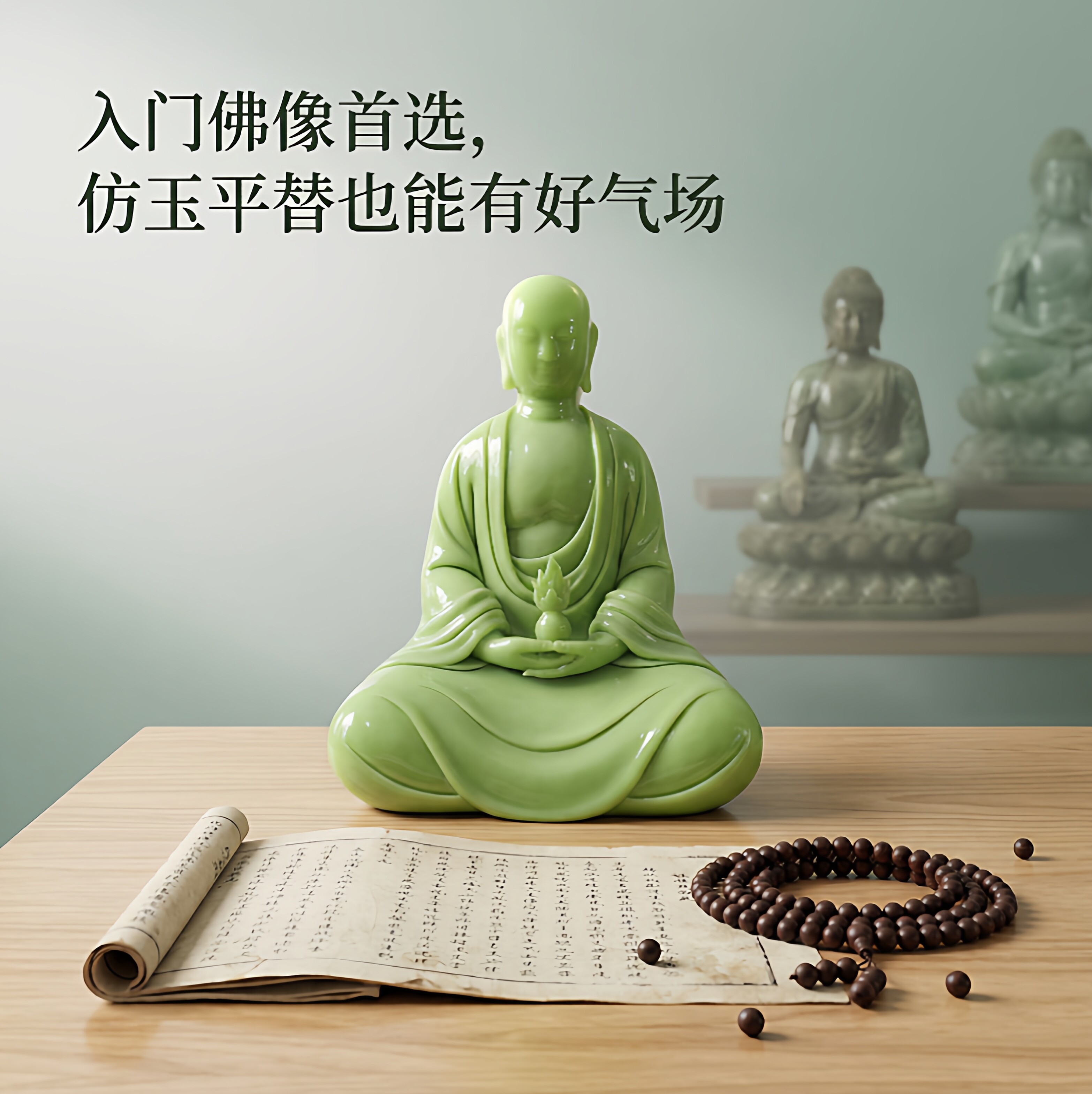地藏王菩萨荧光夜光德化地藏菩萨站像佛像摆件请寺庙家用供奉坐像