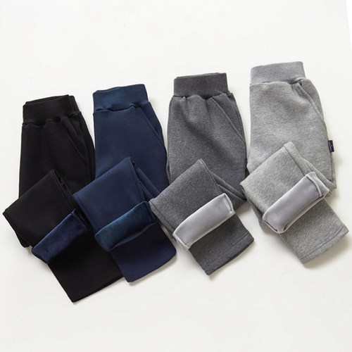 儿童运动裤加绒加厚直筒长裤