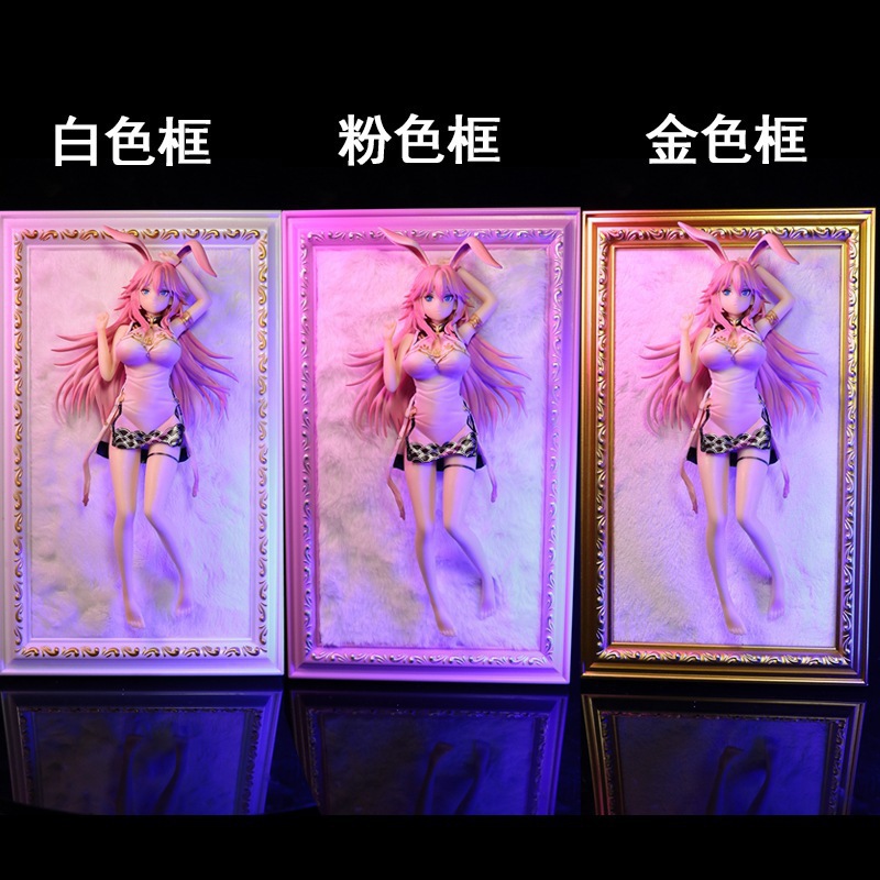 美系列 旗袍 八重樱 相框 可挂墙 机箱 摆件 盒装手办