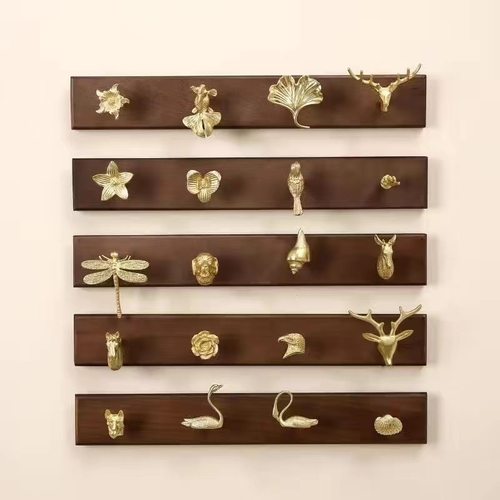 打孔安装实木+黄铜直排