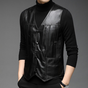 绵羊皮夹克无袖 新款 开 春秋季 日本ぜいた高端真皮皮衣马甲背心男士
