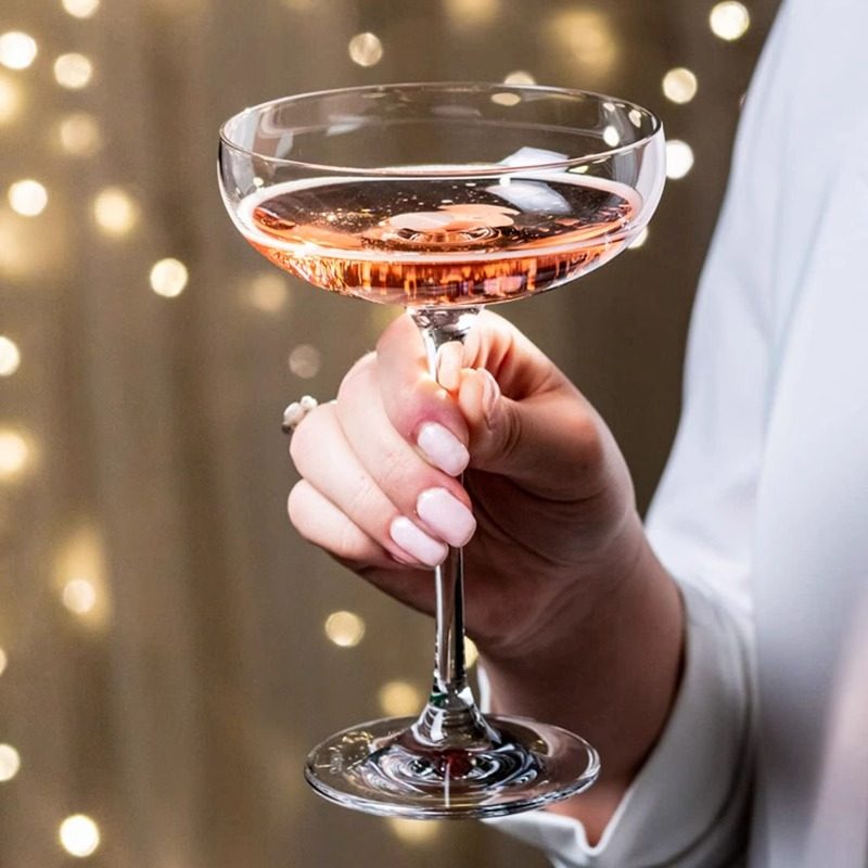 krosno波兰进口水晶玻璃高脚杯鸡尾酒杯coupe碟形香槟杯香槟塔杯
