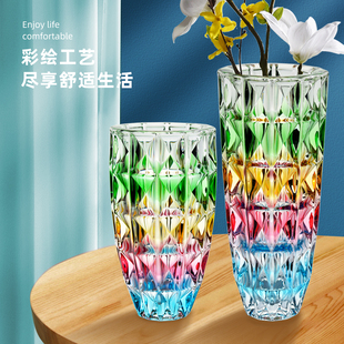 璀璨花瓶流光溢彩水晶玻璃花瓶落地花瓶家用客厅花瓶摆件装饰花器