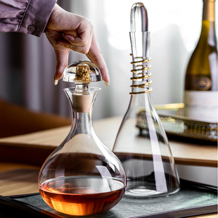 轻奢欧式水晶玻璃分酒壶大肚红酒醒酒器带盖葡萄酒快速醒酒分酒器