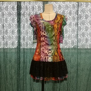 非质量问题no退no换 连衣裙 国内线下古源专柜代购 下摆蕾丝中袖