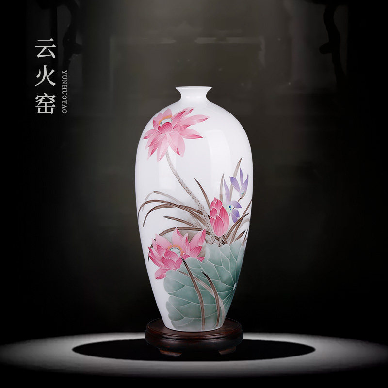 台面花瓶摆件陶瓷手绘家居客厅办公室书桌书柜装饰品乔迁礼品定制