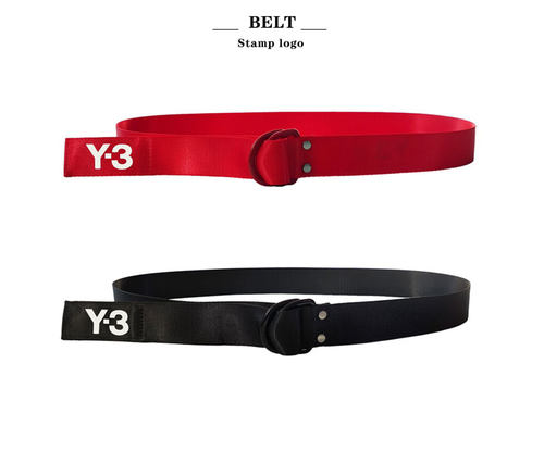 新款潮牌Y3山本 BELT通用尼龙腰带印花字LOGO简约百搭款双环D扣带 - 封面