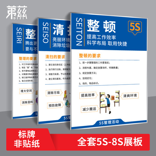 5S6S7S8S管理看板企业文化宣传车间标语管理挂图海报展板宣传画