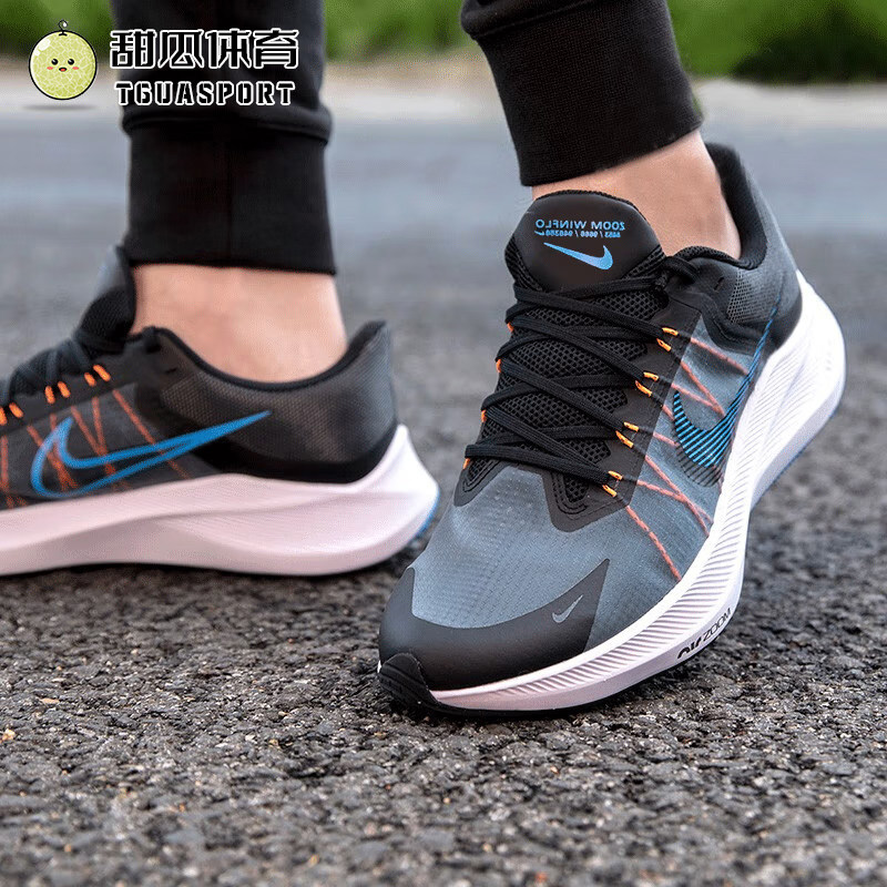 Nike耐克夏季ZOOM WINFLO 7飞线透气休闲运动跑步鞋男CW3419-007